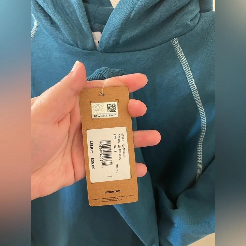 ✨NWT Kids Umbro Turquoise Hoodie Size XL